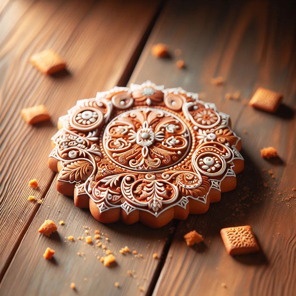 Filled Tula gingerbread with a patterned, golden-brown crust