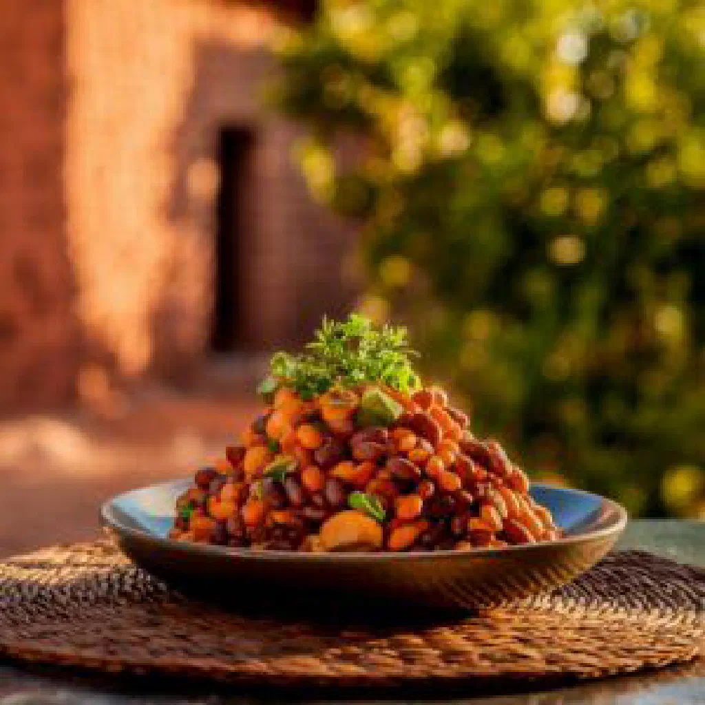 A bowl of creamy Ubunyobwa made with maize meal and black beans