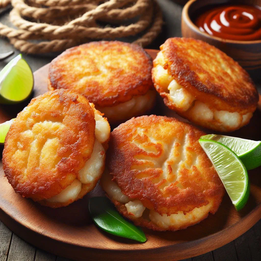 Golden pan-fried Samoan fish patties on a plate