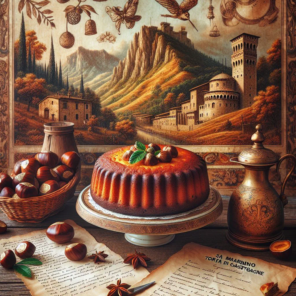 Torta di Castagne chestnut cake dusted with icing sugar