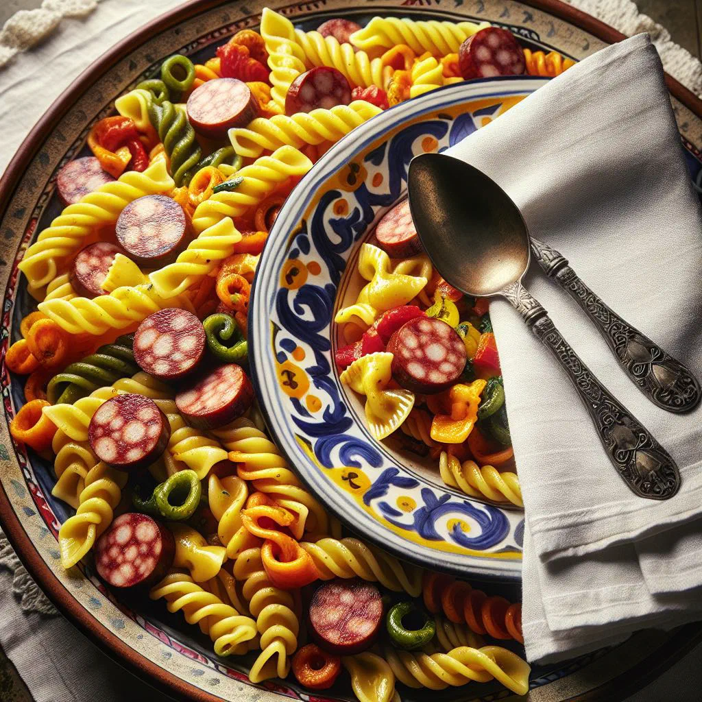 Strozzapreti pasta tossed with crumbled salsiccia and fresh herbs