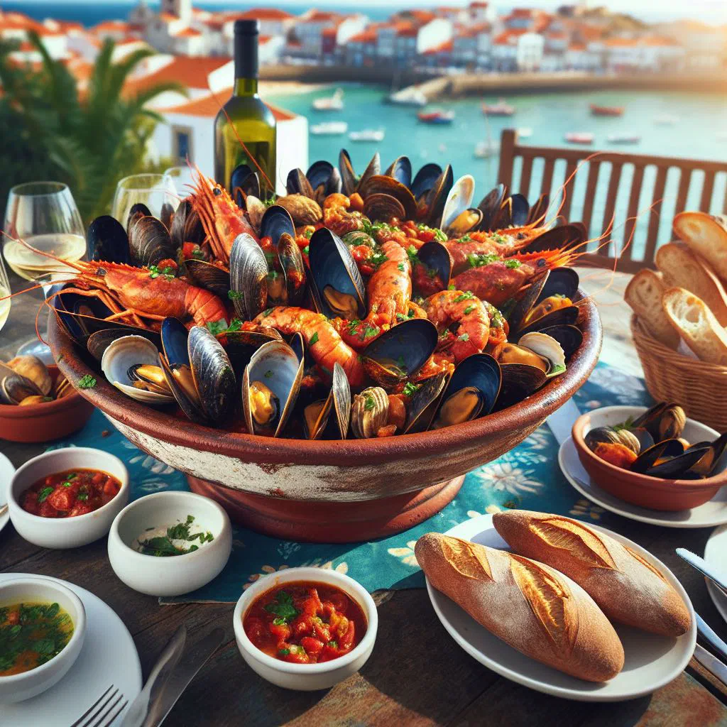 Creamy seafood matata with prawns and mussels, garnished with fresh coriander