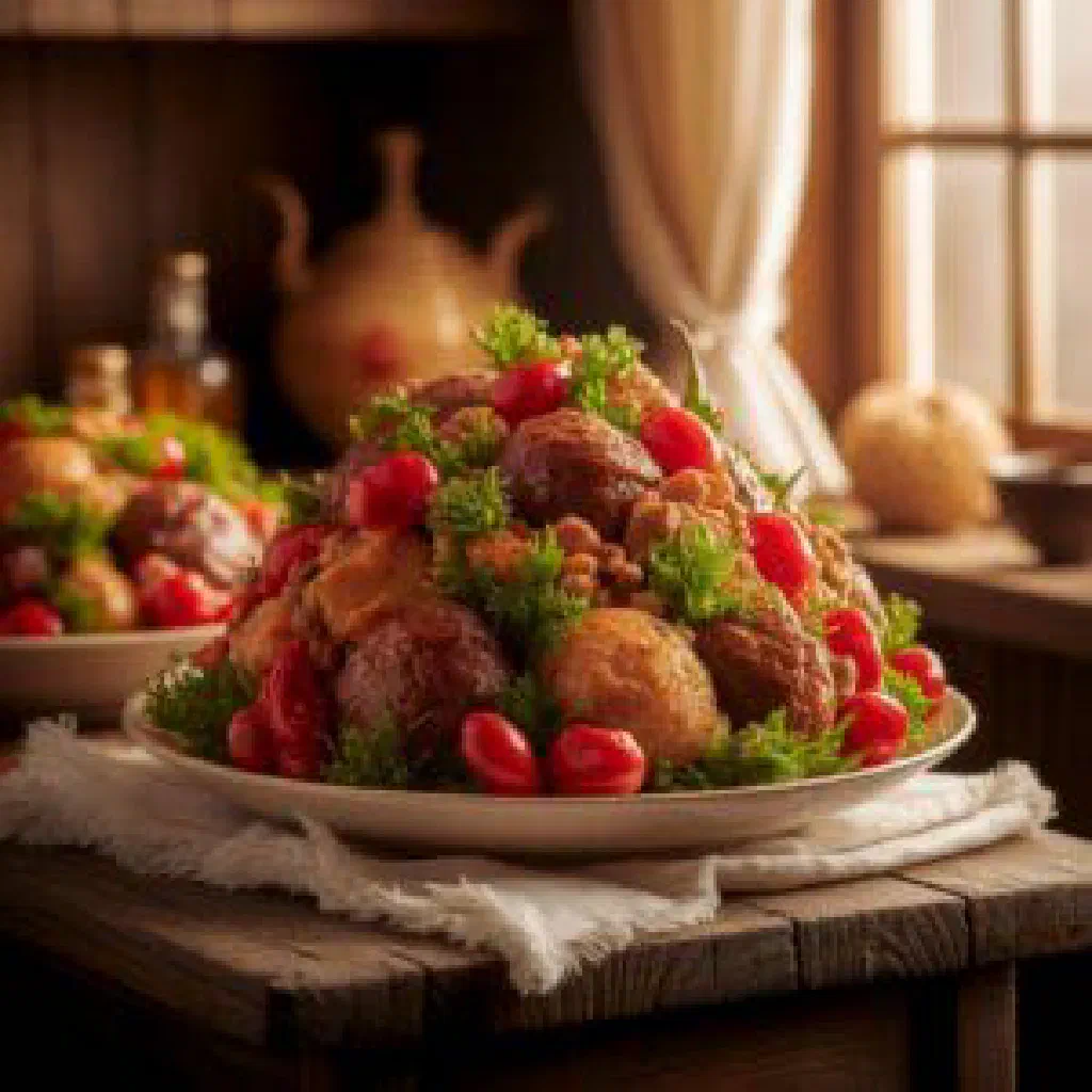 Serbian janija beef and pepper stew in a rustic bowl