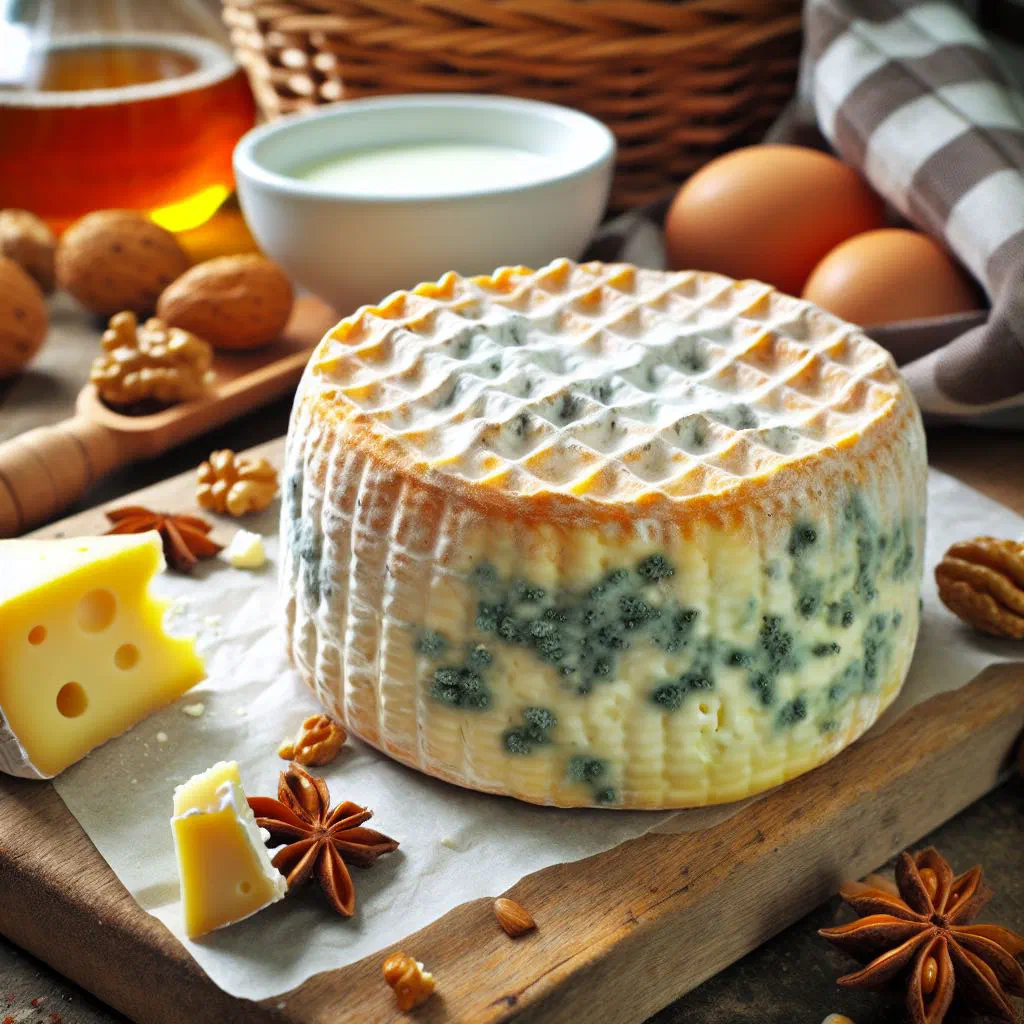 Bowl of creamy fresh cheese with sour cream, topped with fresh herbs