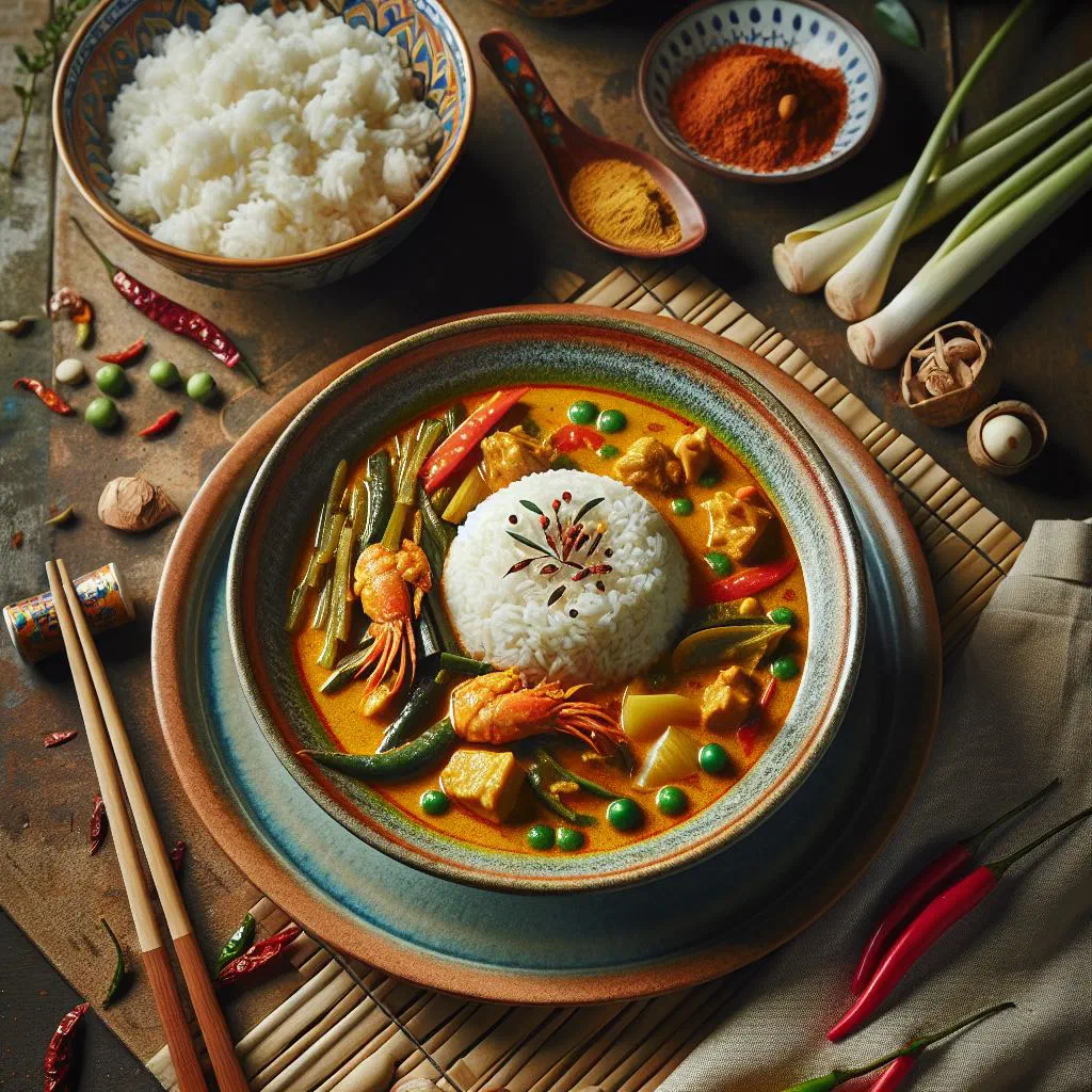 A bowl of braised Nyonya Chap Chye with tofu, mushrooms and vegetables