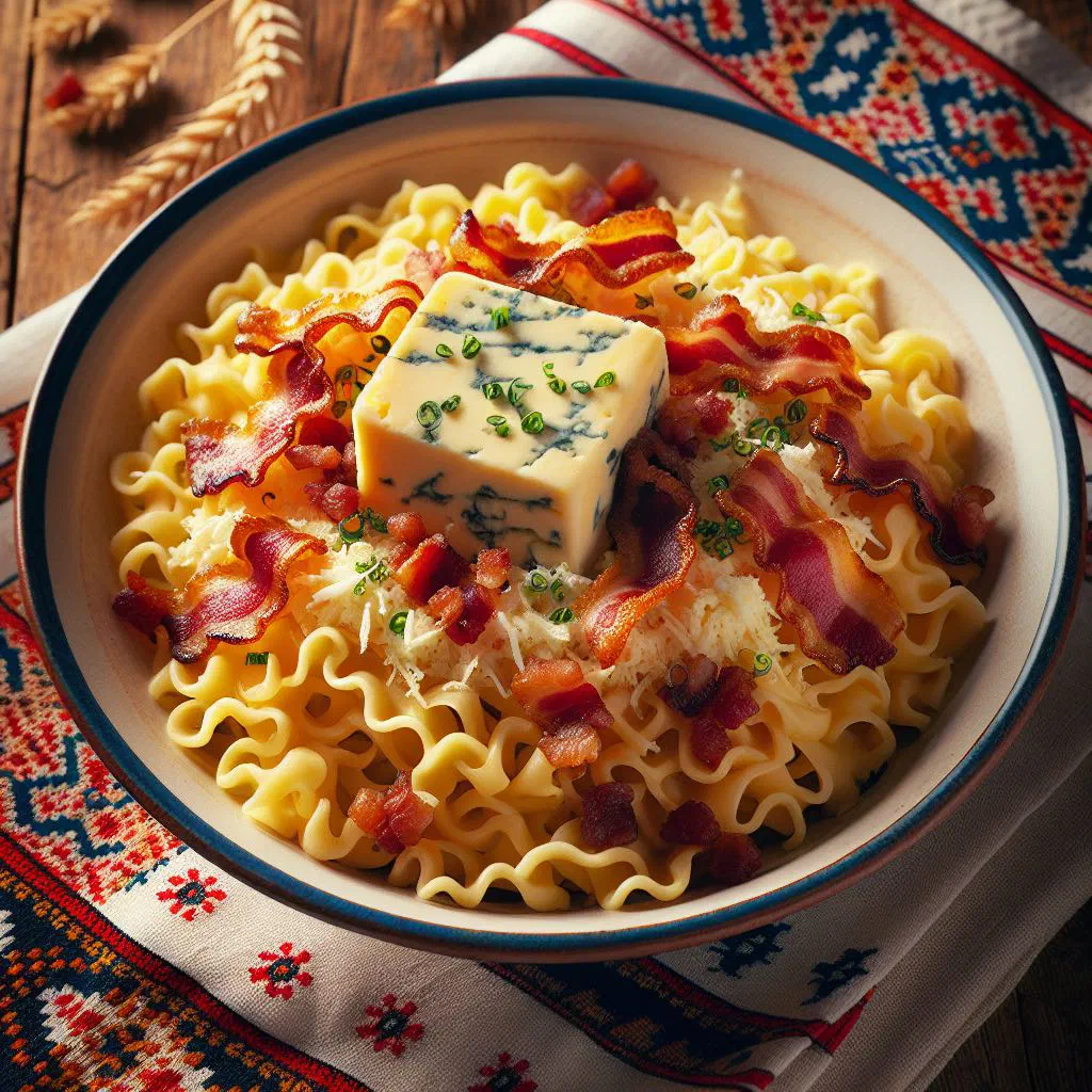 Bryndzové rezance potato noodles tossed with creamy bryndza and fresh parsley