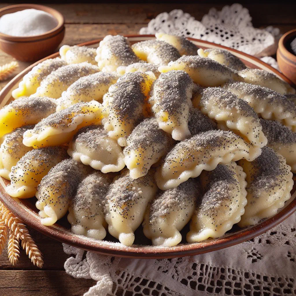 Homemade potato šúľance rolled and served with melted butter