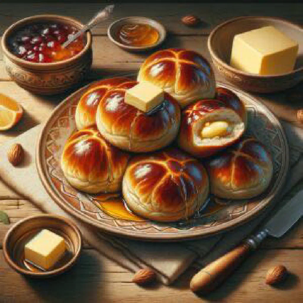 Fluffy Slovak steamed buns dusted with poppy seeds and drizzled with butter