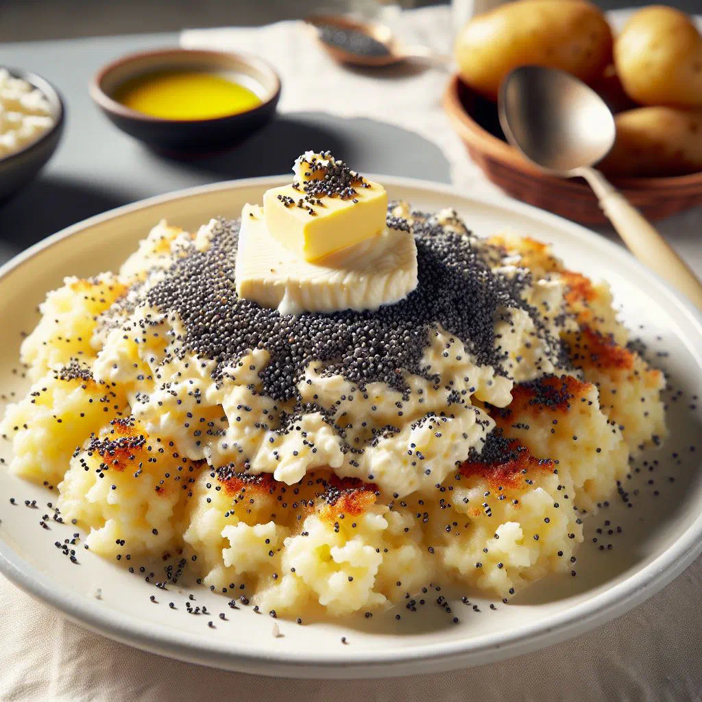 Soft Slovak potato dumplings dusted with ground poppy seeds and melted butter