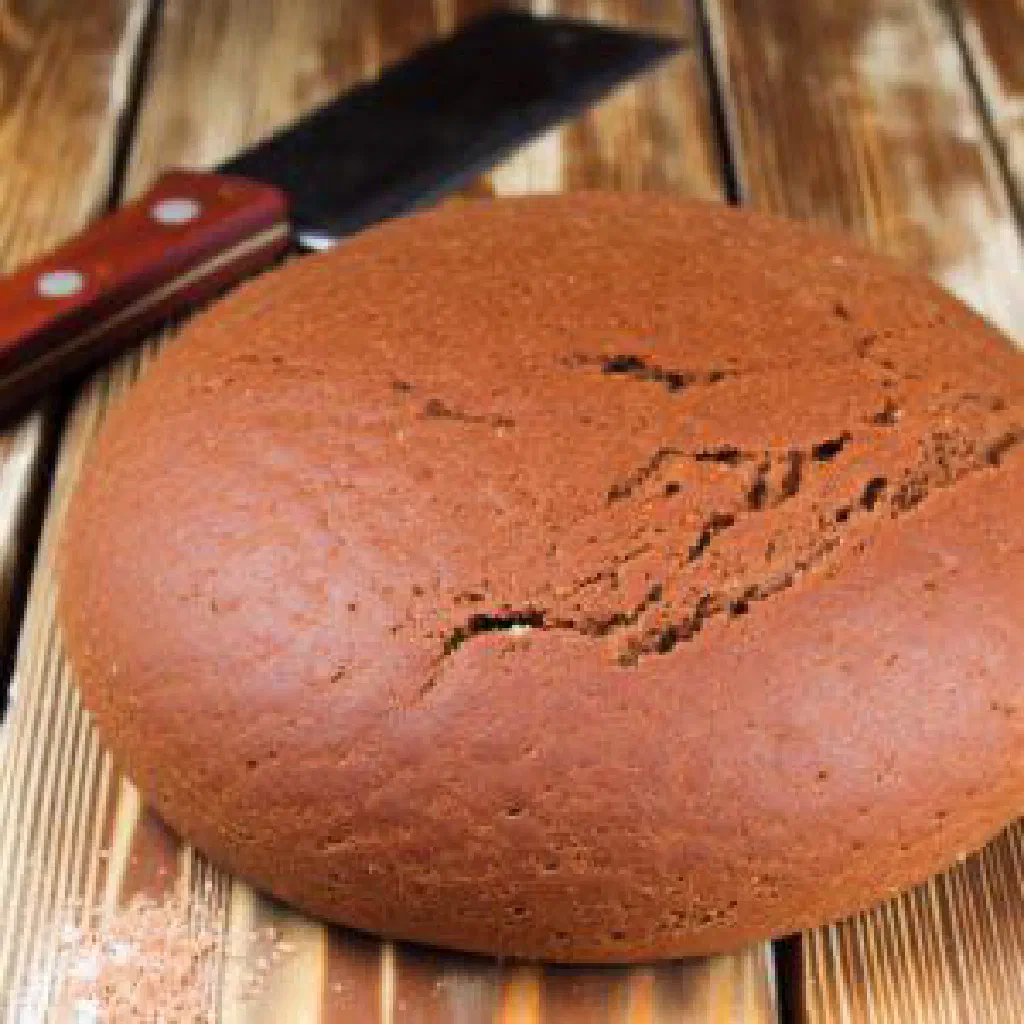 Rustic Slovenian buckwheat bread with a golden, crackly crust