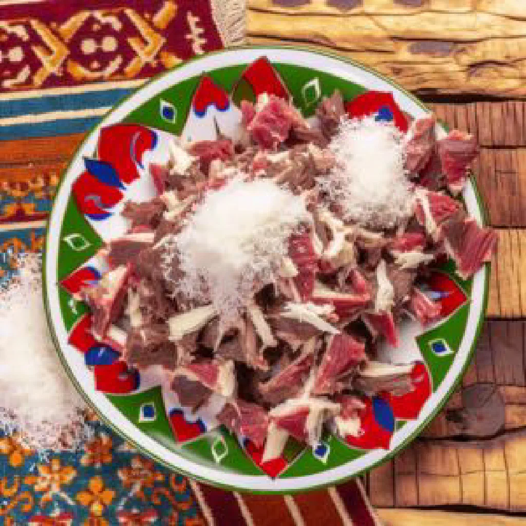 Bowl of Somali qamdi with coconut, rice and chickpeas garnished with fresh coriander