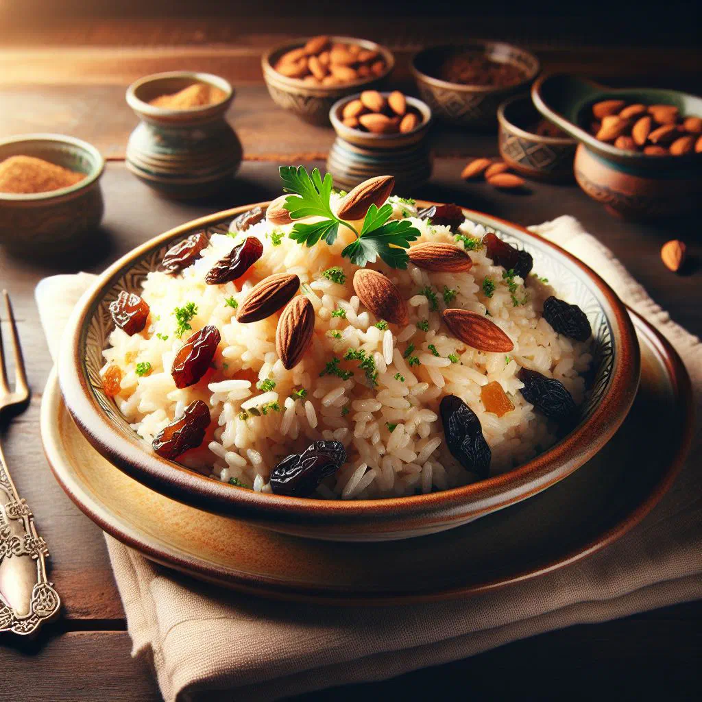 Fragrant Somali xawaash rice with vegetables and fresh coriander