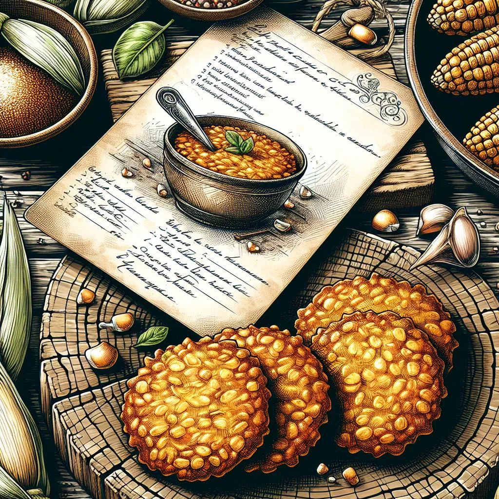 Golden crispy corn fritters piled on a plate