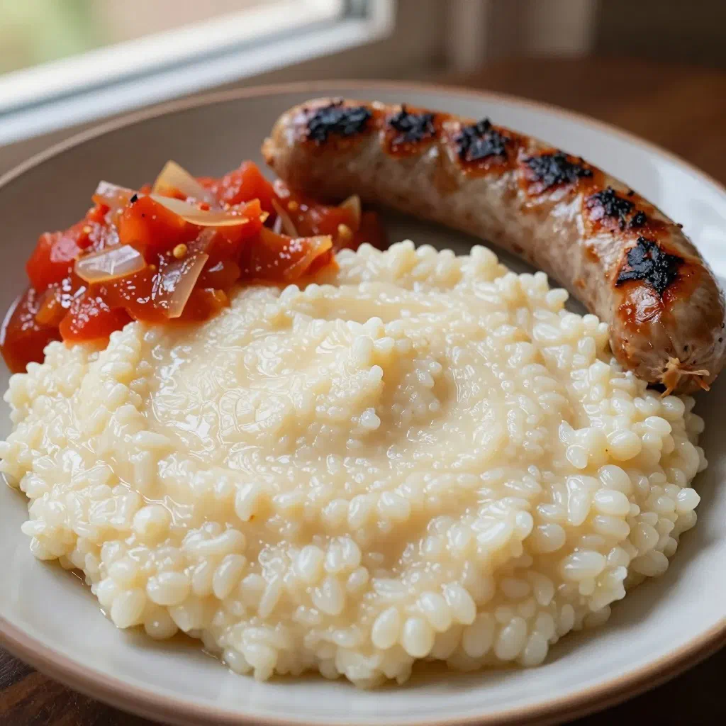 A bowl of creamy South African pap maize porridge