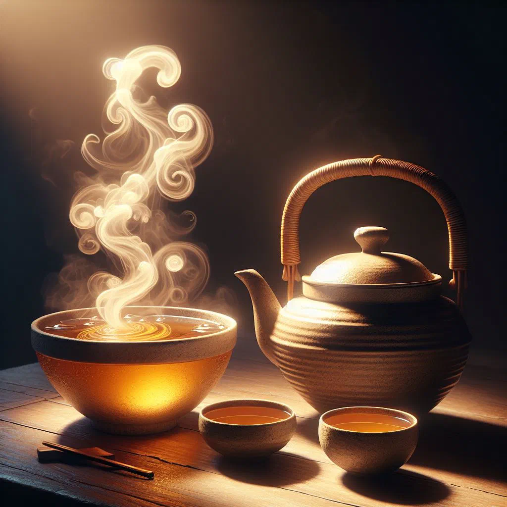 A glass of golden Korean roasted barley tea served chilled