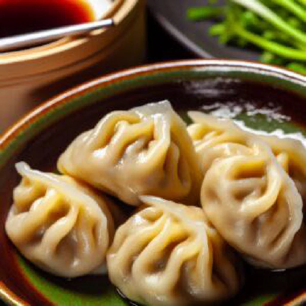 Pan-fried Korean gunmandu dumplings with a golden crust