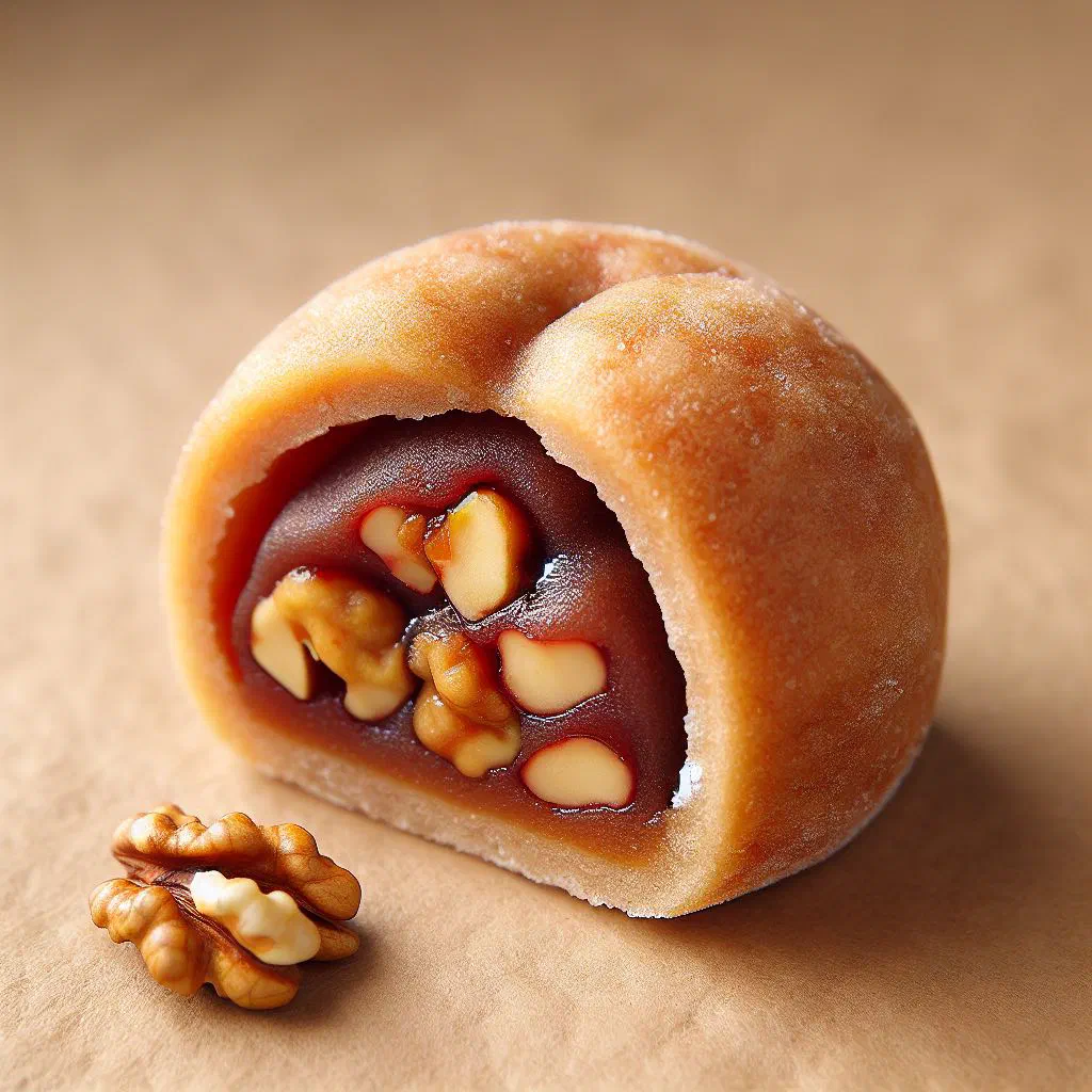 Walnut-shaped hodu-gwaja cookies filled with red bean paste