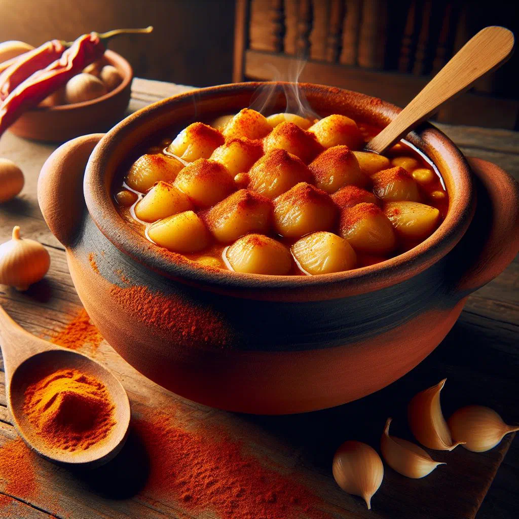 Creamy gachas manchegas served in a rustic earthenware bowl