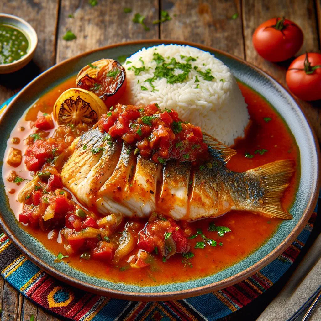 Tender fish fillets simmered in a rich tomato sauce, garnished with fresh parsley