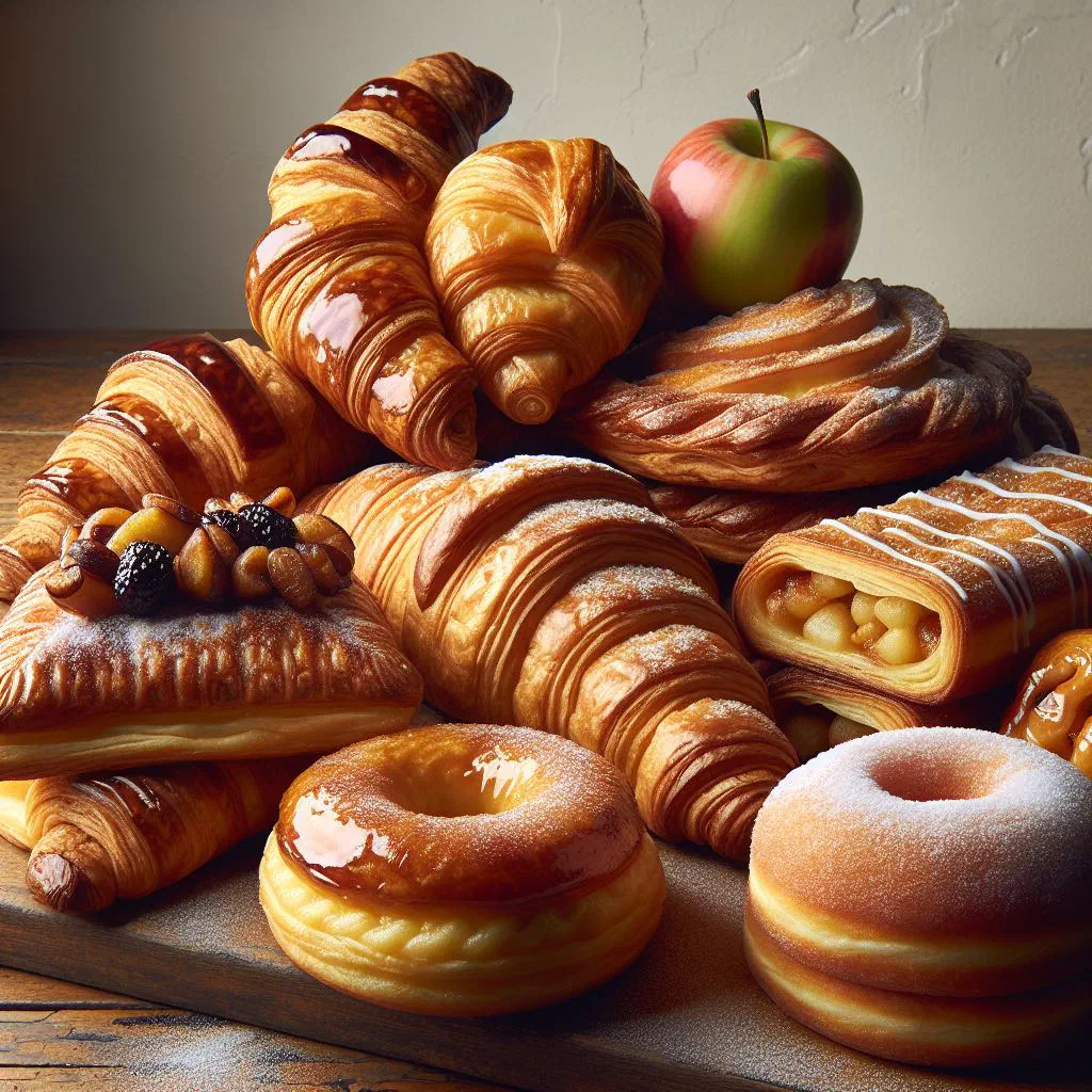 Sugar-dusted Spanish rosquillas ring doughnuts on a plate