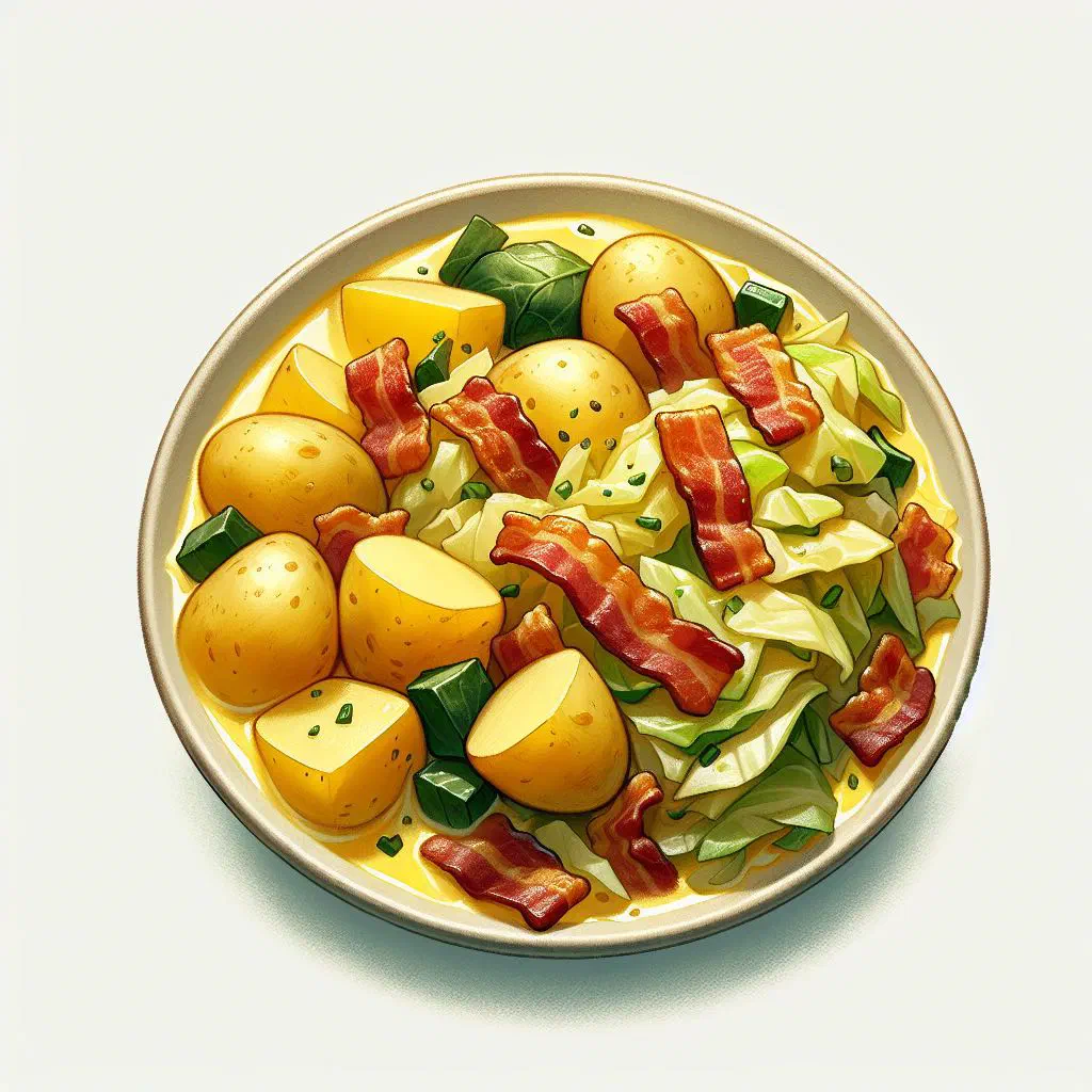 Golden pan-fried trinxat of mashed potato and savoy cabbage