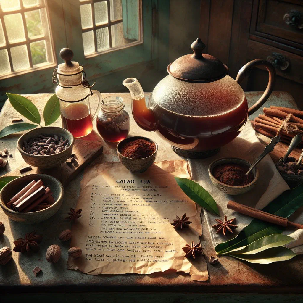 Steaming cup of St Lucian cacao tea with a cinnamon stick