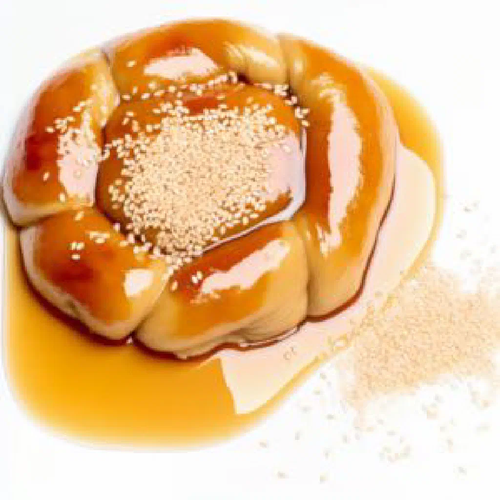 Smooth mound of Sudanese asida served with a rich sauce