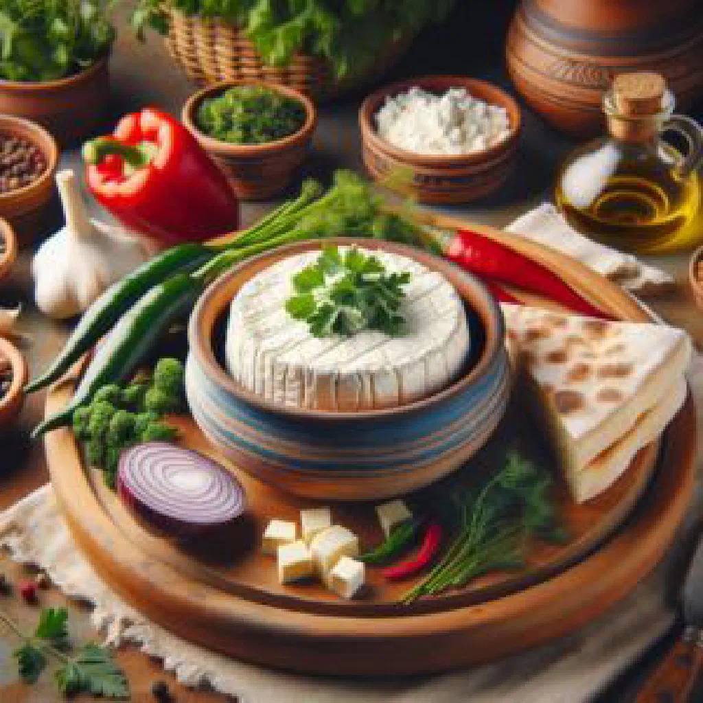 Fresh Sudanese jibna cheese served on a plate
