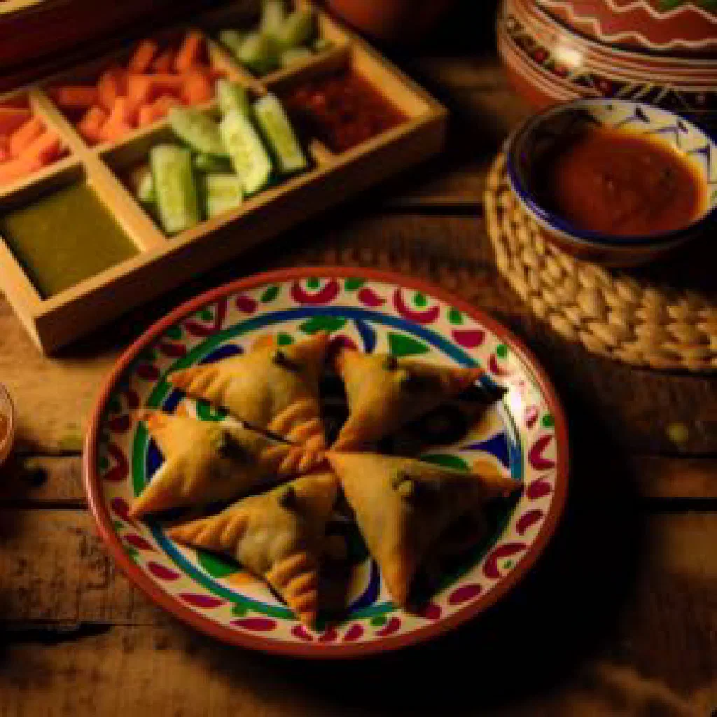 Crisp golden Sudanese samosas with a spiced filling