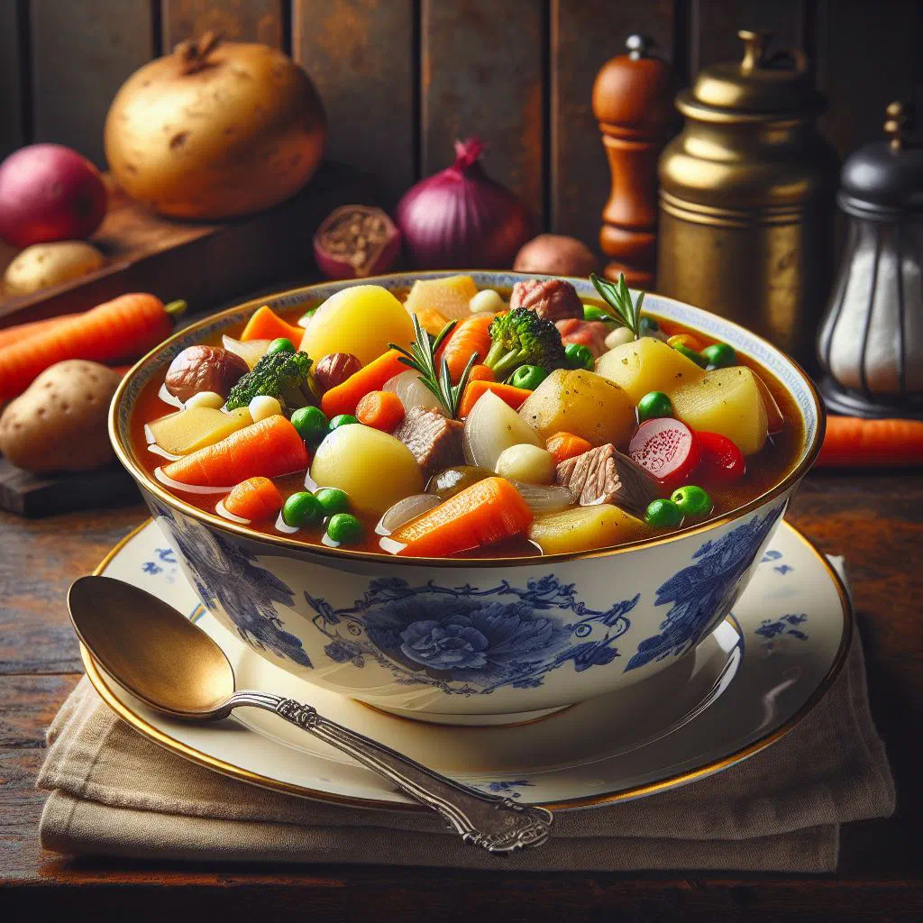 Creamy Surinamese plantain soup garnished with fresh coriander
