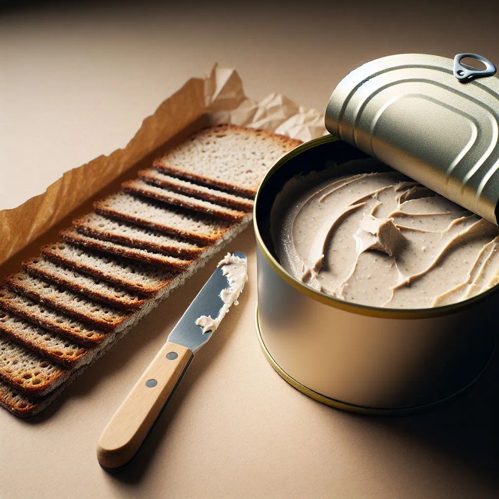 Baked Swedish liver pâté served in a dish with fresh bread