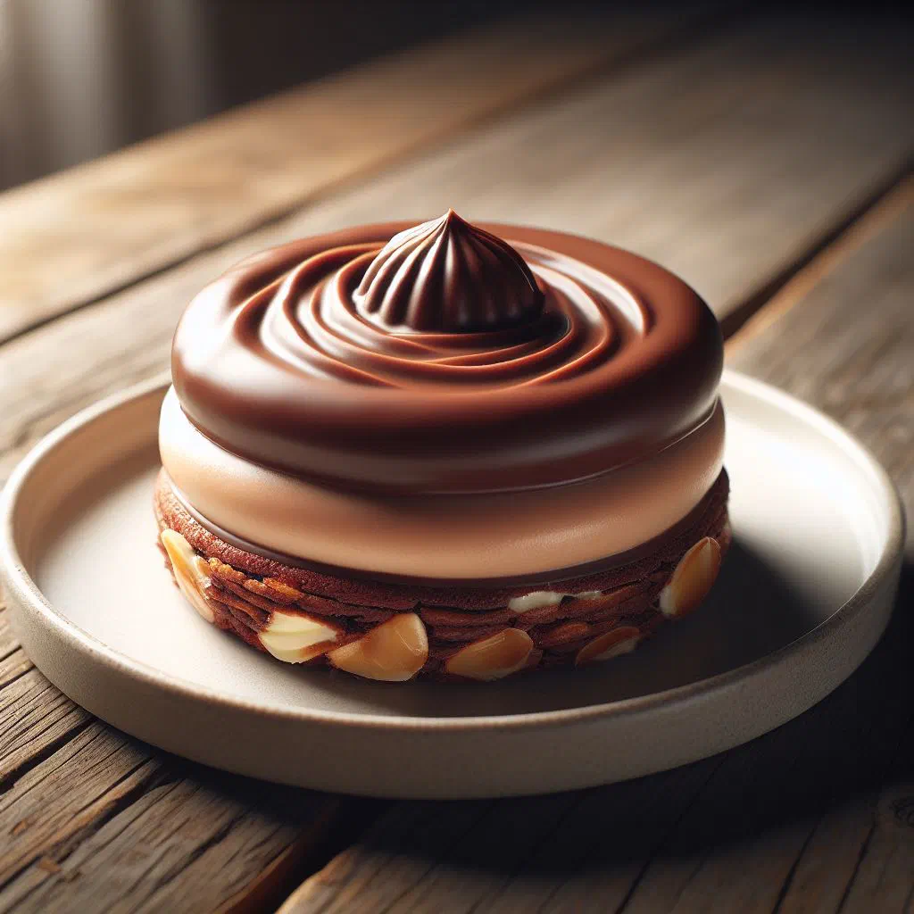 Milk chocolate biskvi with a creamy filling under a glossy chocolate coating
