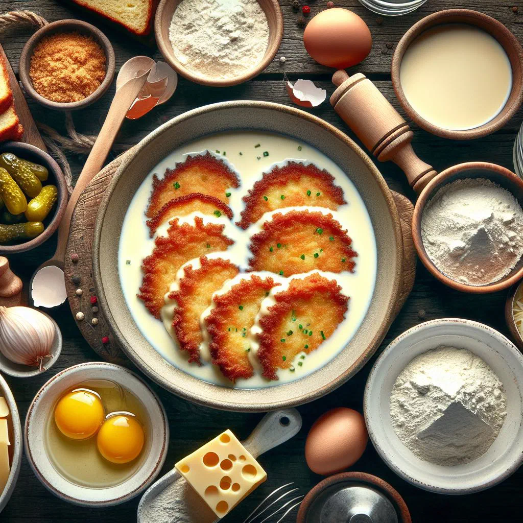 Golden deep-fried Malakoff cheese balls on a serving plate
