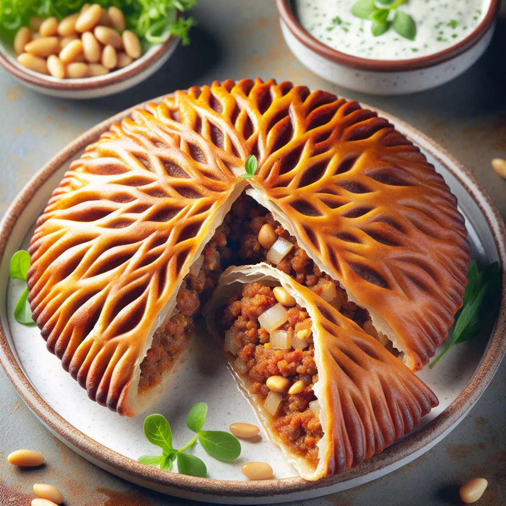 Golden fried samboosak pastry pockets served with fresh herbs