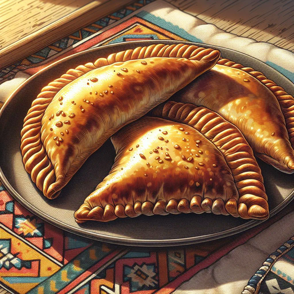 Golden fried sambousek pastry parcels with a savoury filling