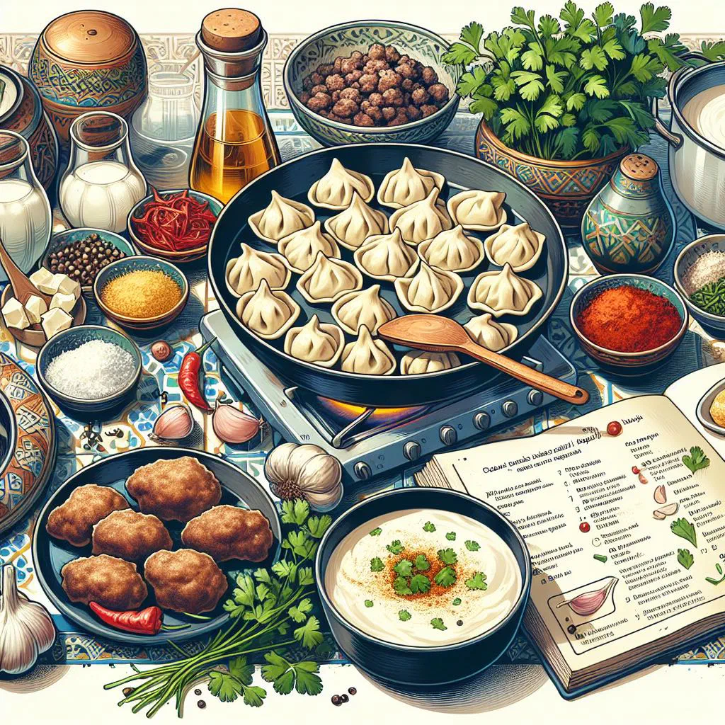 Shish barak dumplings simmered in a warm garlicky yoghurt sauce
