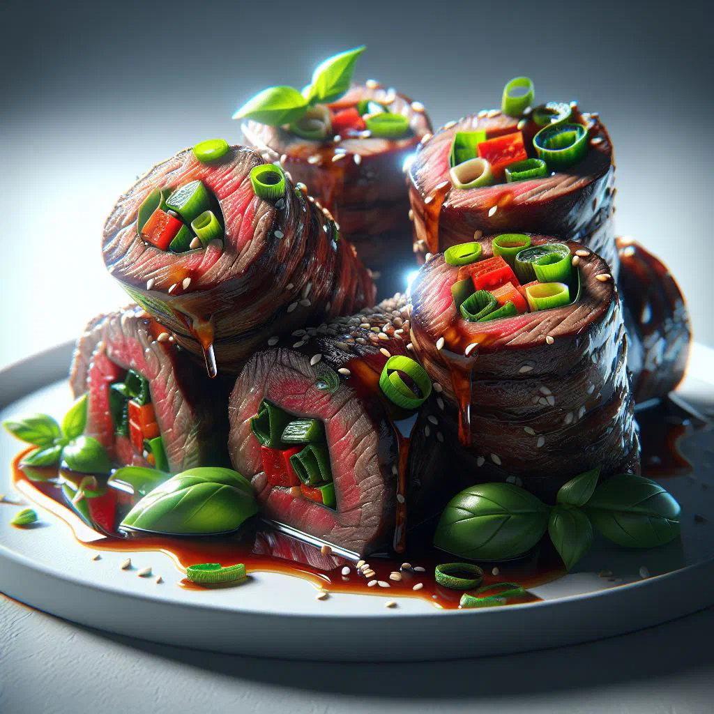 Taiwanese beef rolls wrapped in rice paper, pan-fried golden and served with dipping sauce