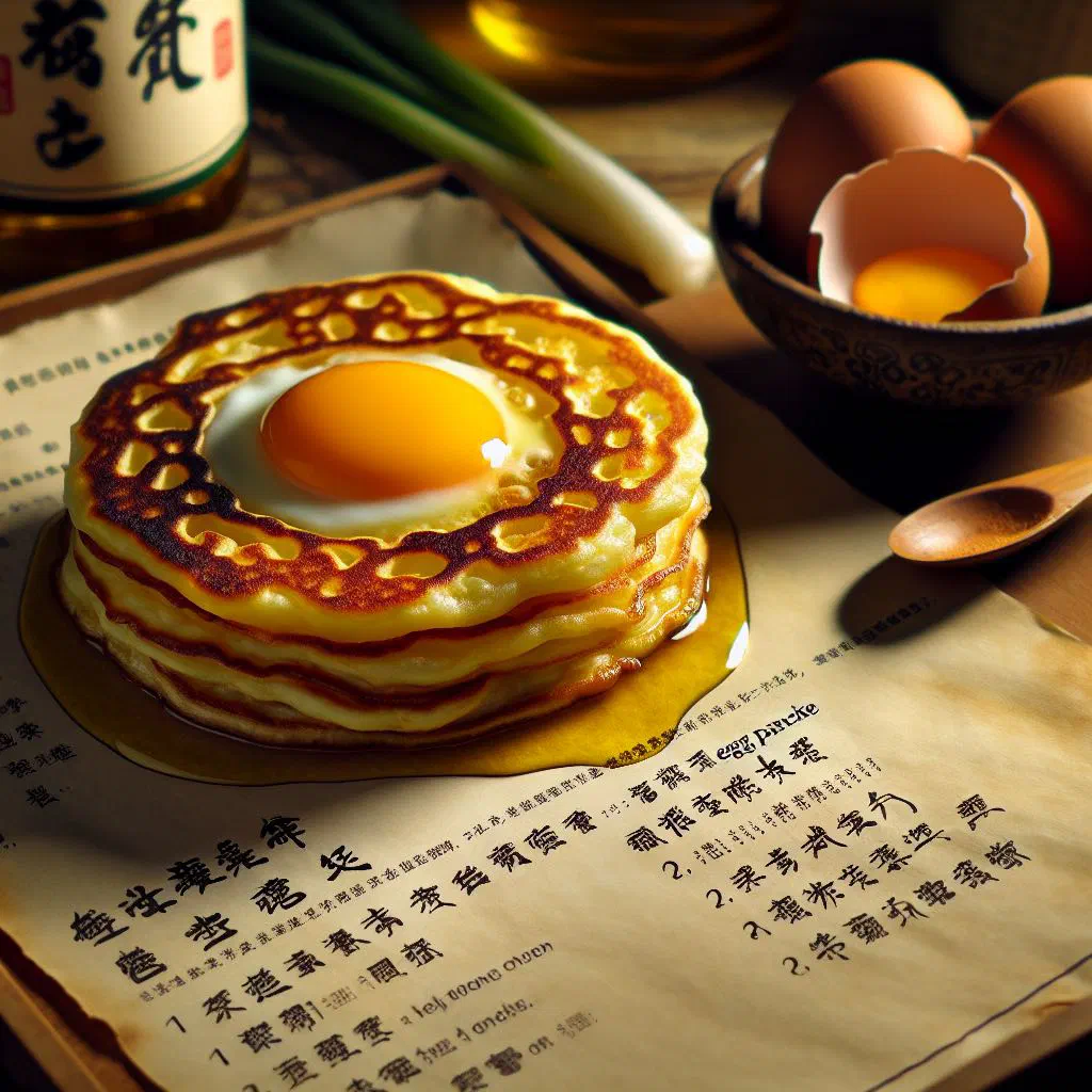 Rolled Taiwanese egg pancake sliced into pieces on a plate