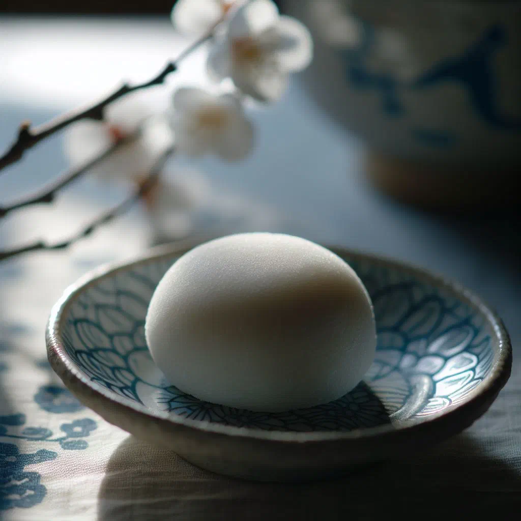 Soft Taiwanese mochi balls dusted with starch on a plate