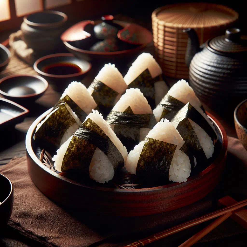 Taiwanese rice balls filled and shaped, ready to serve