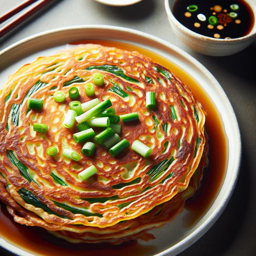 Golden, flaky Taiwanese scallion pancakes cut into wedges