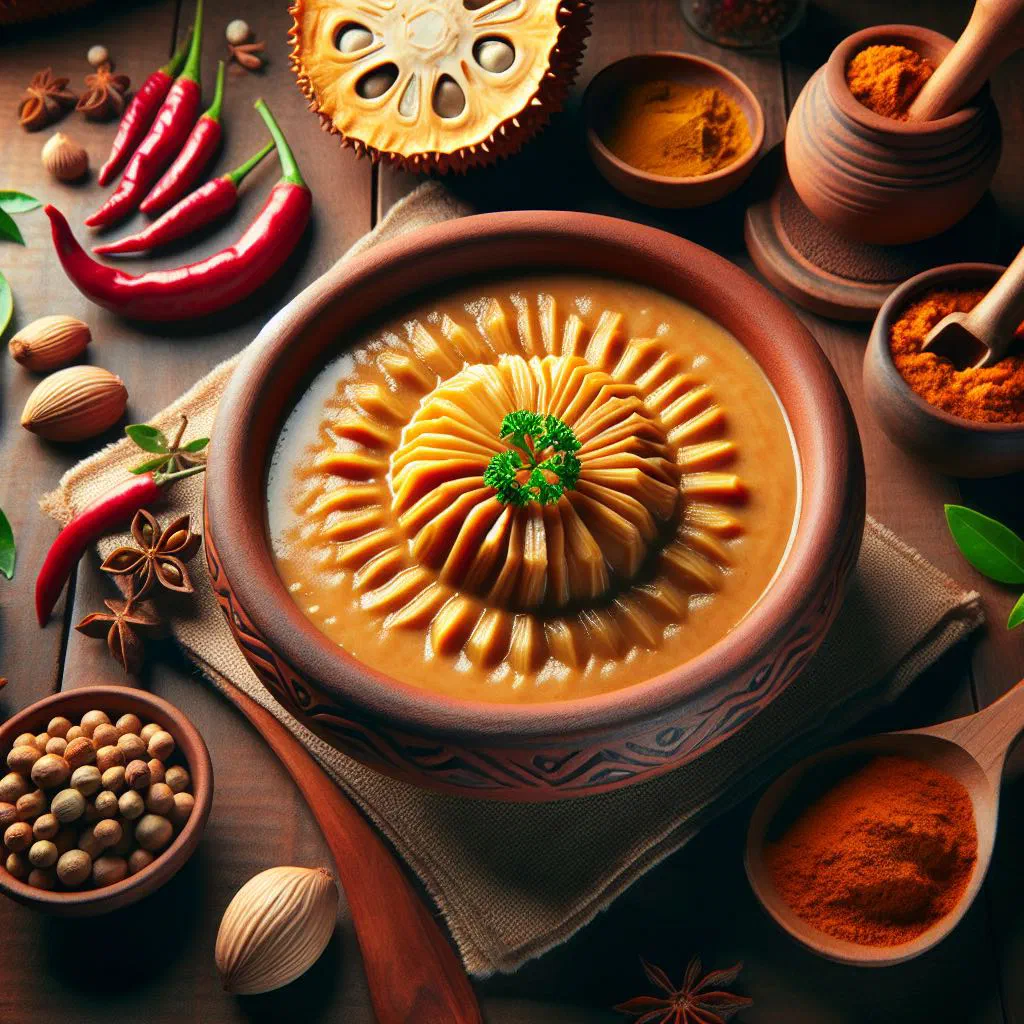 Bowl of creamy Tajik chakka soup topped with fresh herbs