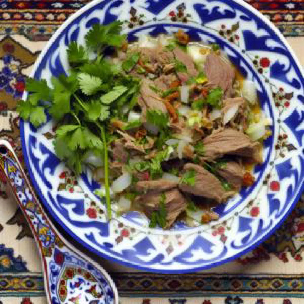 Golden pan-fried Tajik urumi flatbreads filled with herbs and cheese