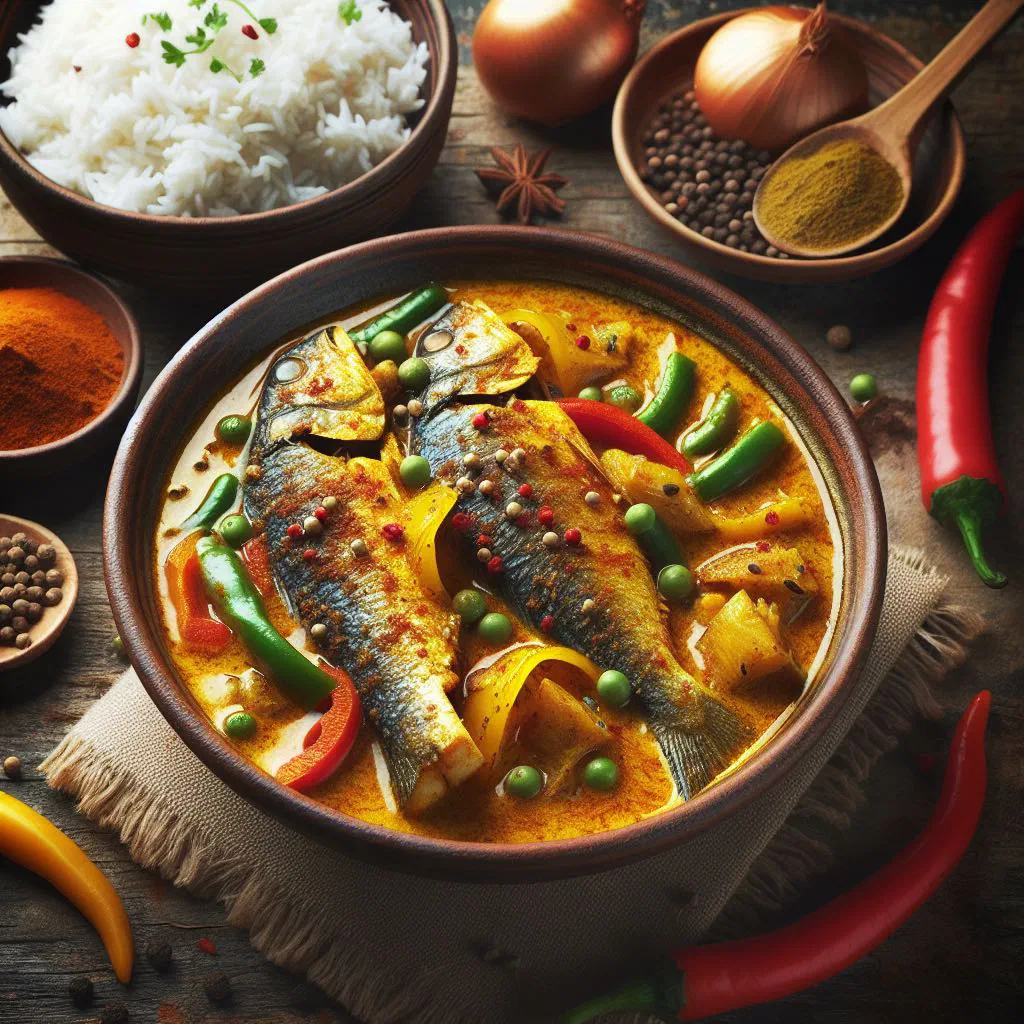 Steamed Thai fish curry served in a banana leaf parcel