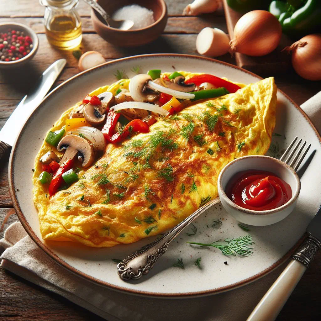 Crispy golden Thai omelette served over steamed rice