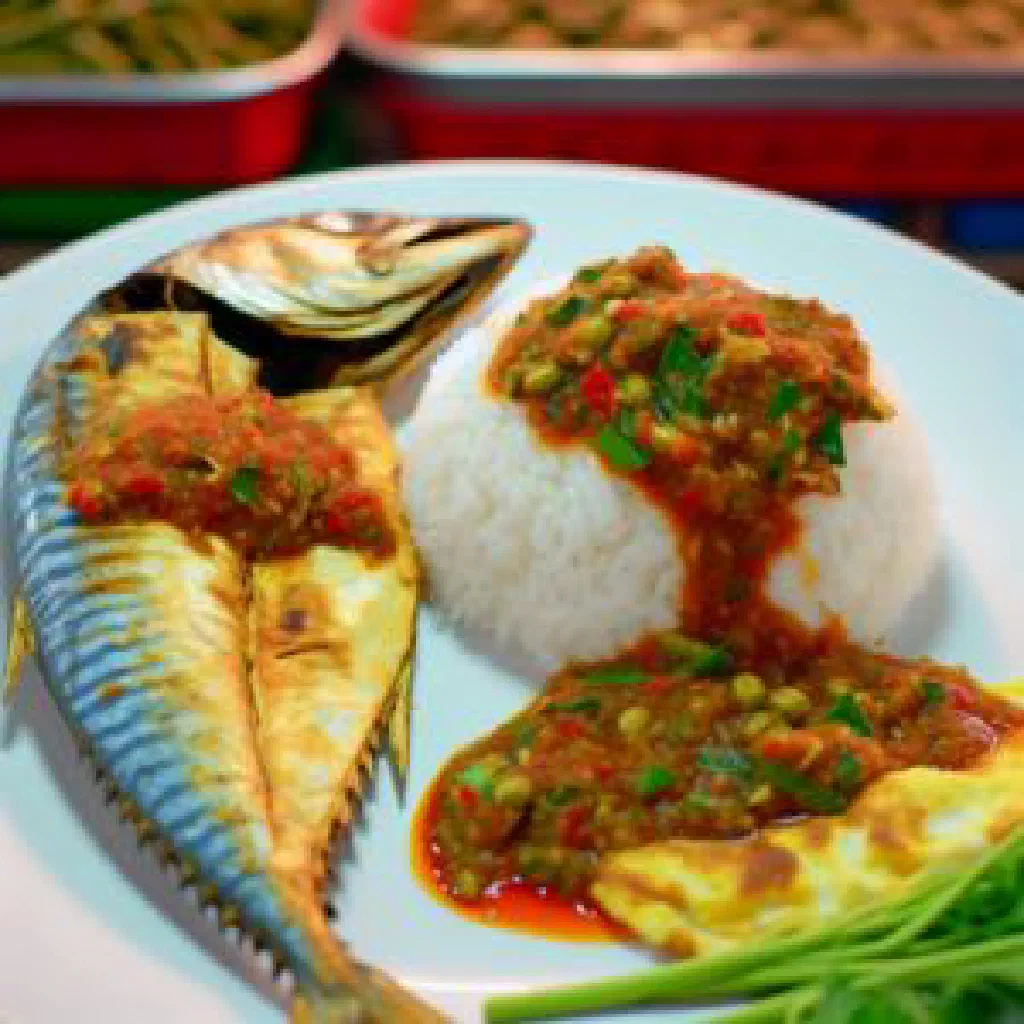 Baked Thai fish with shrimp paste, chilli and fresh herbs
