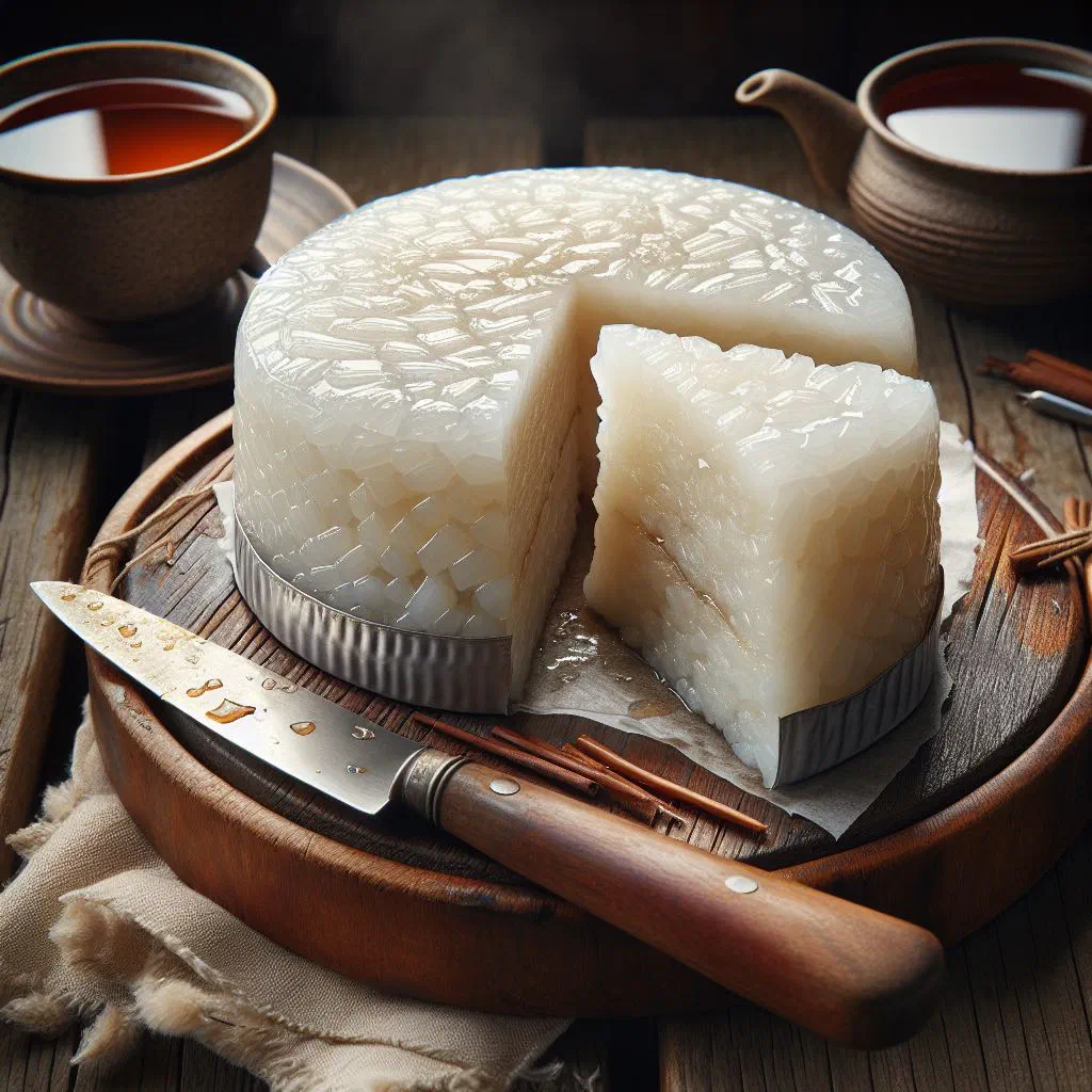 Khanom Thien sticky rice cakes wrapped and steamed in banana leaves