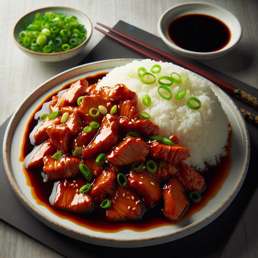 Moo Pad King stir-fried ginger pork with peppers and fresh coriander