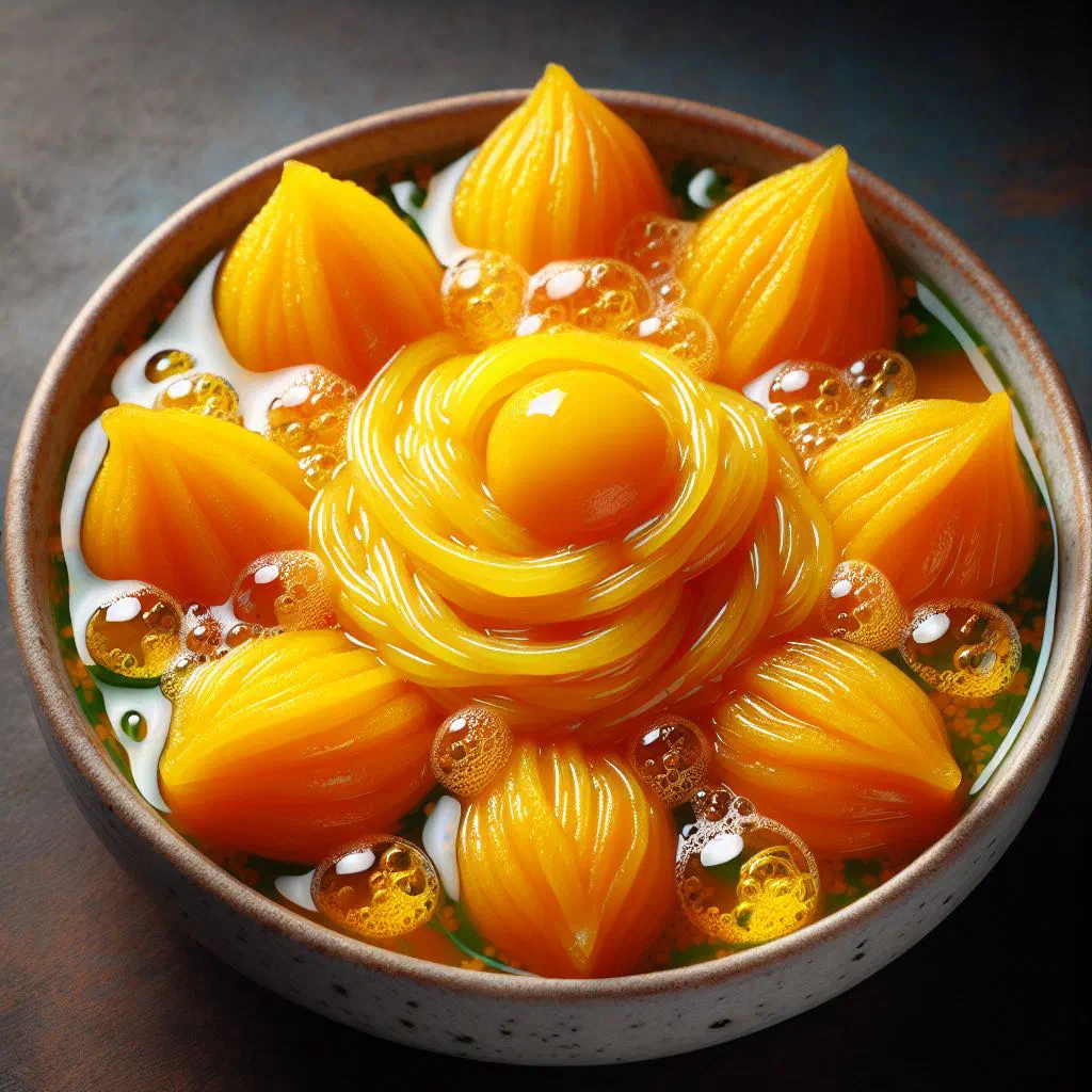 Stir-fried pumpkin slices with garlic, chilli and fresh coriander