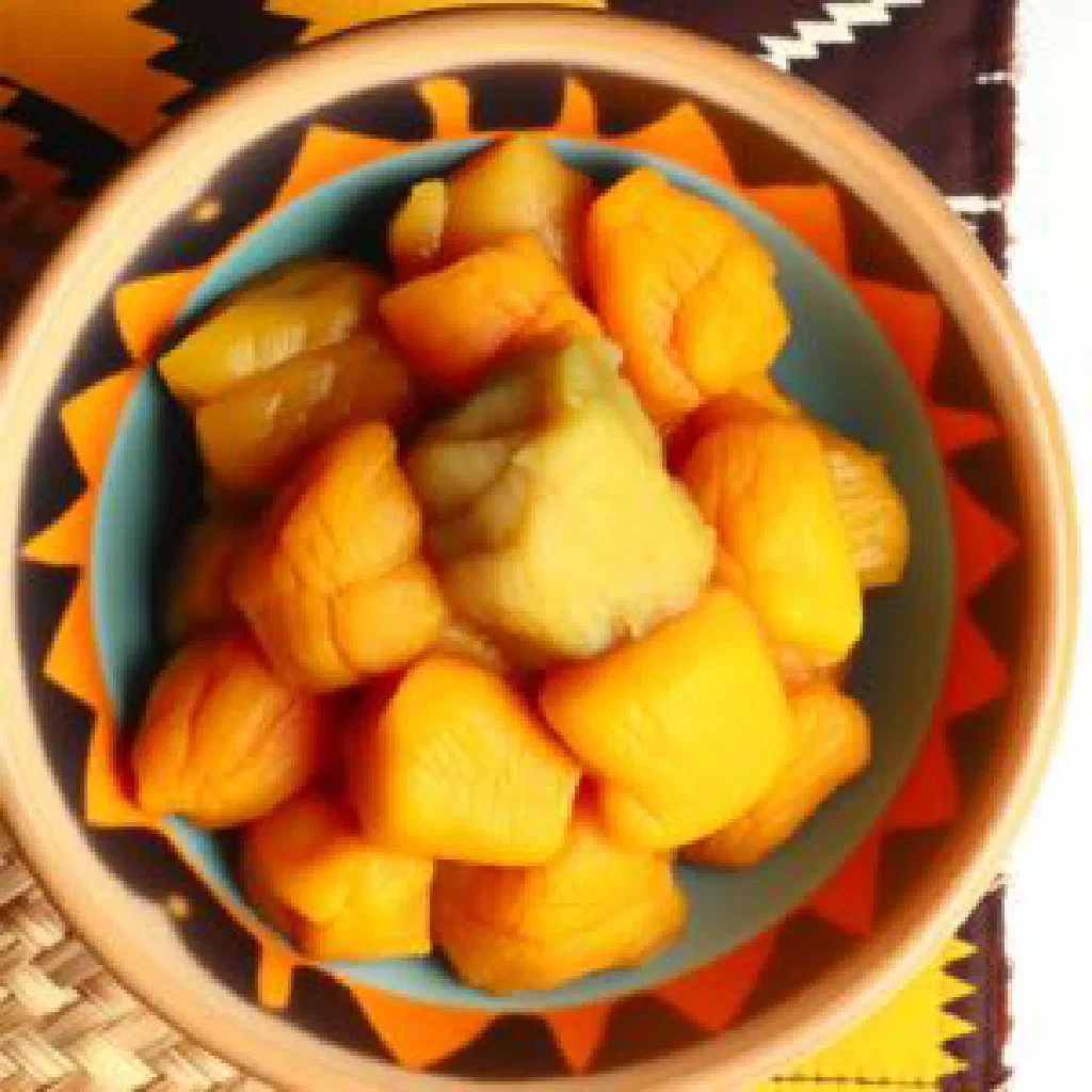 A bowl of Chiku, a Timorese meat curry in coconut sauce garnished with fresh coriander